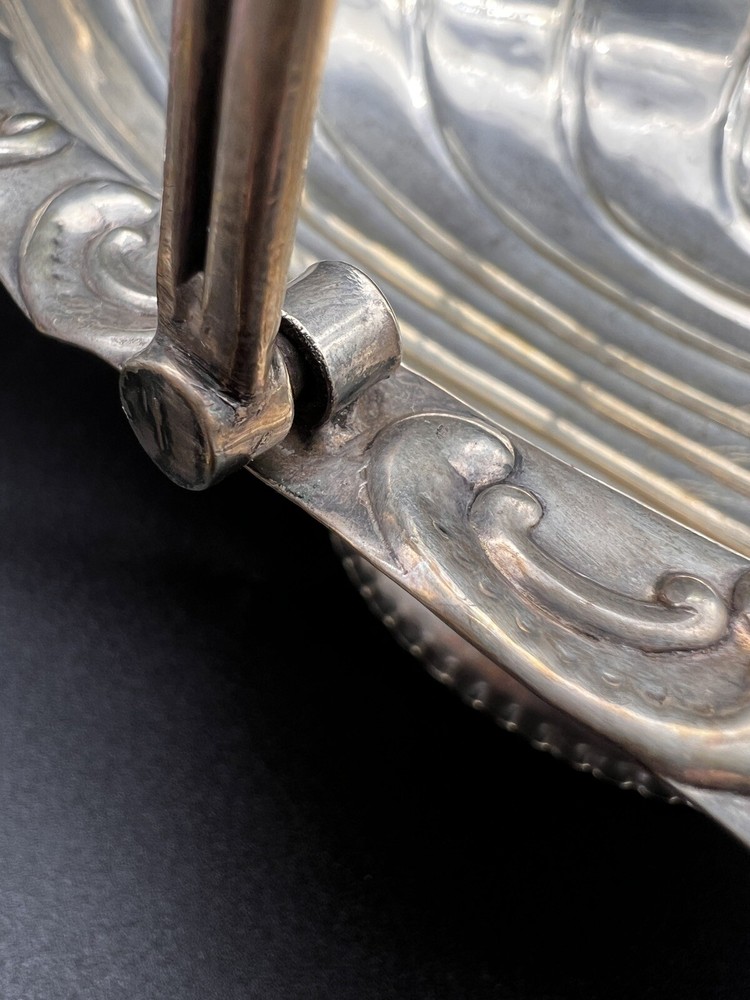 Silver Plated Oval Bowl With Handle Marked BPHS ?