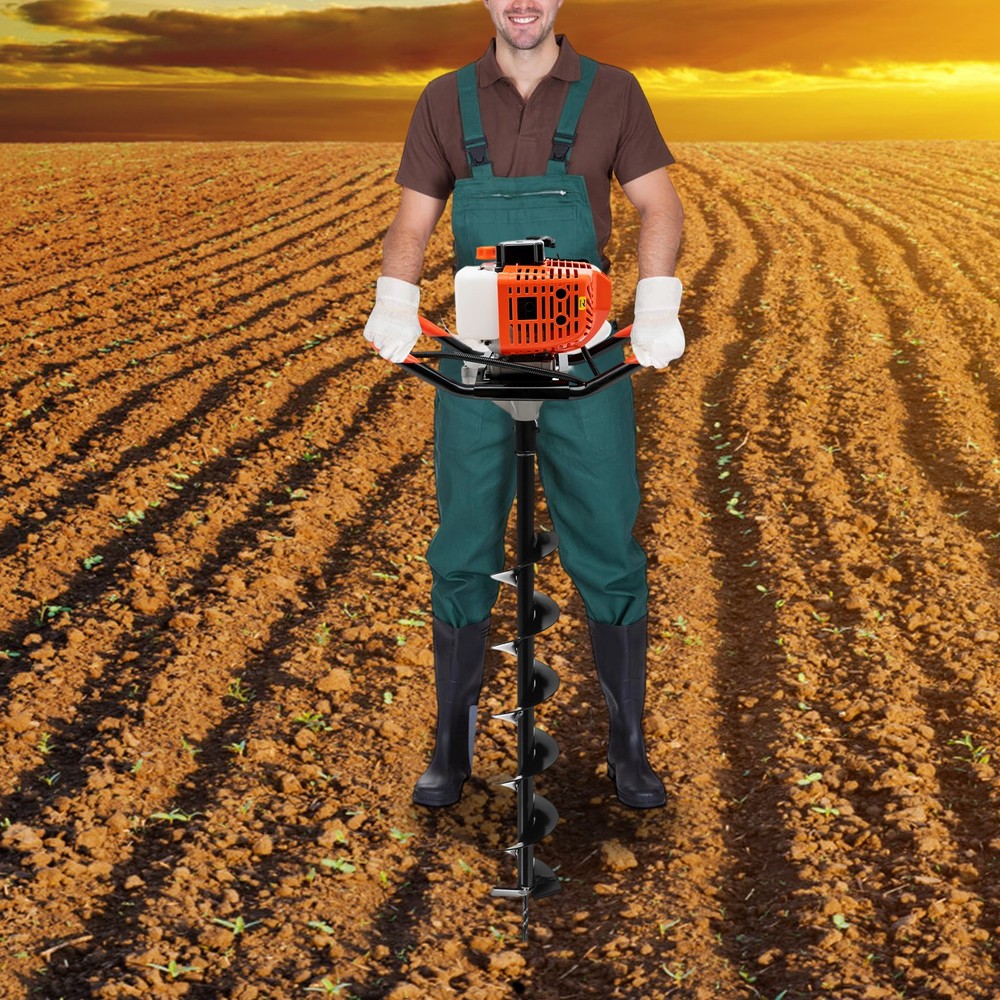 2-stroke, Air-cooled Auger Post Hole Digger 2.3hp Post Hole Digger 52cc