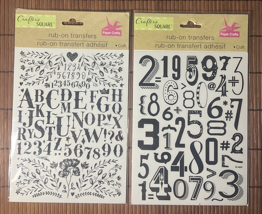 Crafter’s Square Rub On Transfers - Letters & Numbers