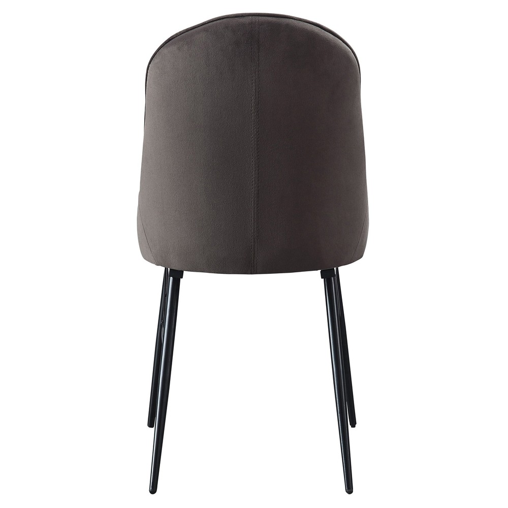 Grey and Black Tufted Back Dining Chairs