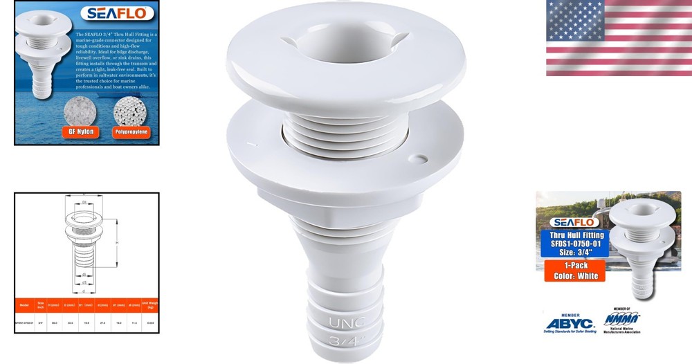 Durable 3/4" Polypropylene Hose Fitting - Compact & Lightweight Design