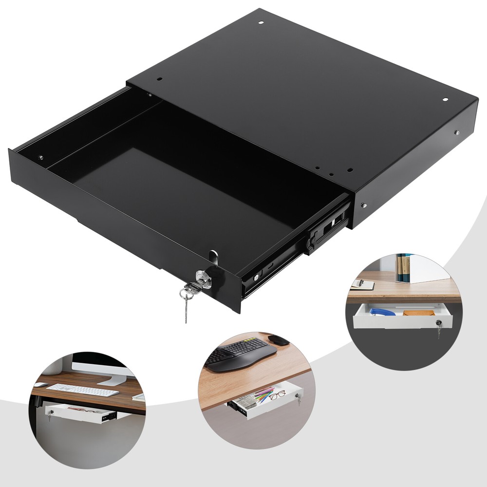 Under Desk Mounted Sliding Pull-out Drawer Drawer Storage Organizer For Office