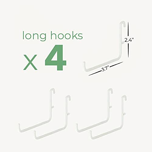 Peg Board Organizer Accessories, Peg Board with Accessories, 4 Long Hooks