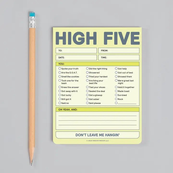 Knock Knock Pastel High Five Nifty Notepad