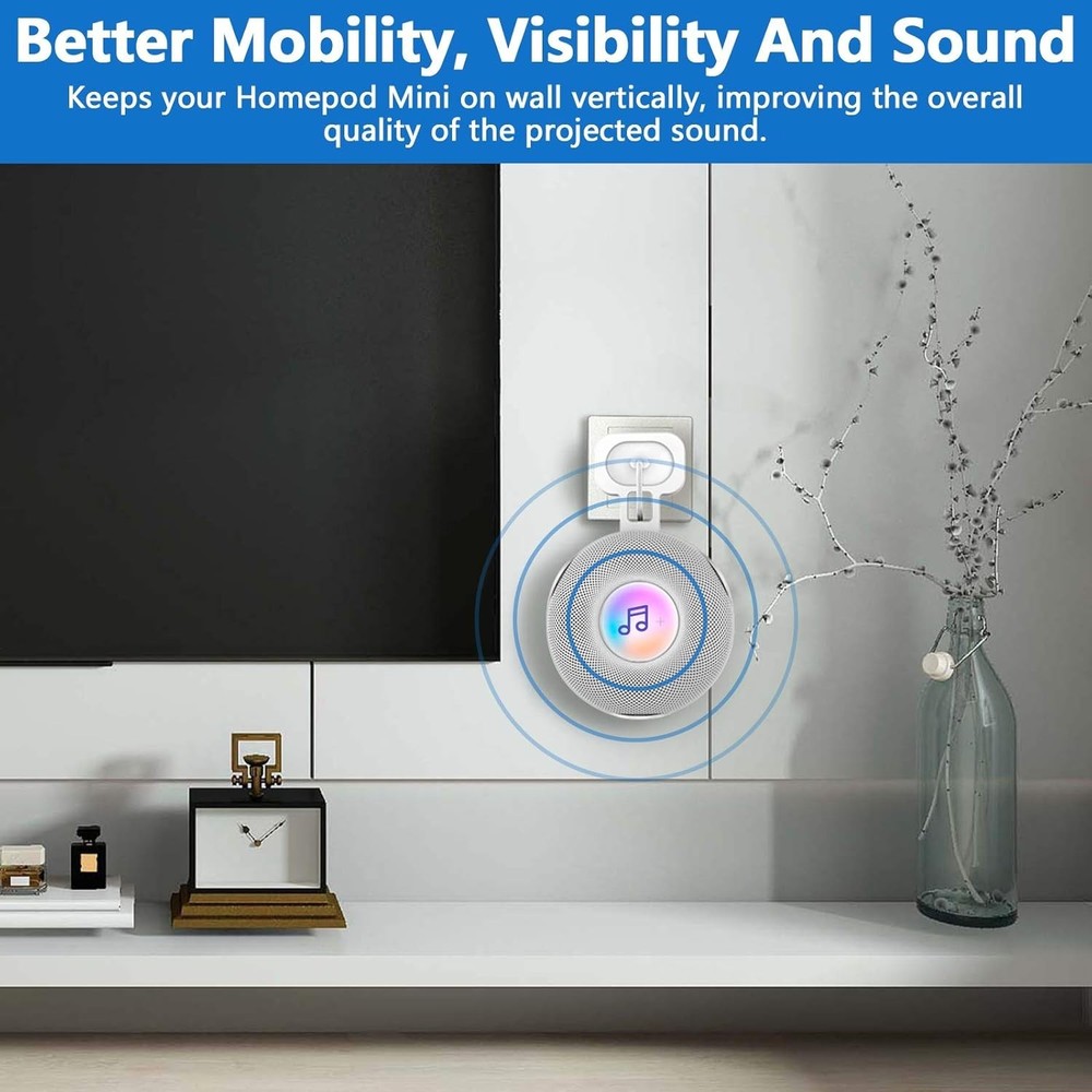 Wall Mount Holder for Smart Mini Voice Assistant Speaker with Cable Management