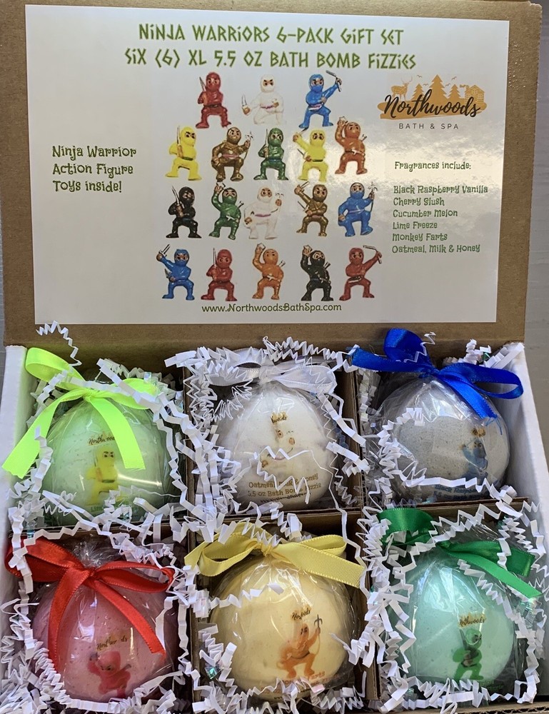 Ninja Warriors 6-pack Bath Bomb Gift Set for Kids