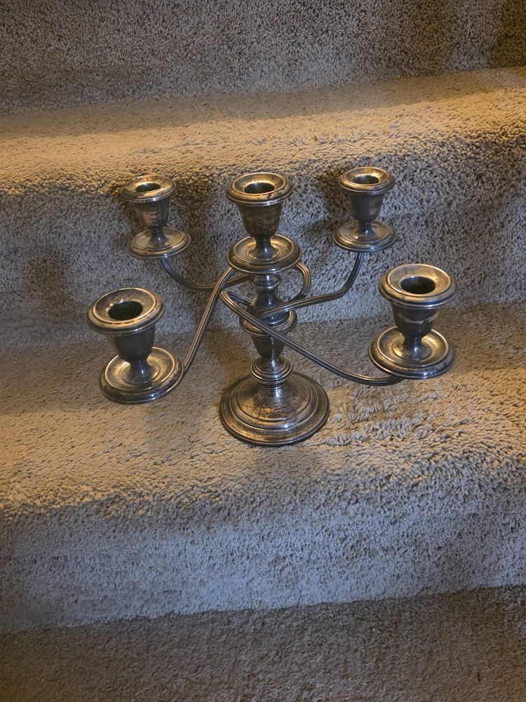 Gorham Sterling Silver 5 Lite Candelabra Puritan Pattern