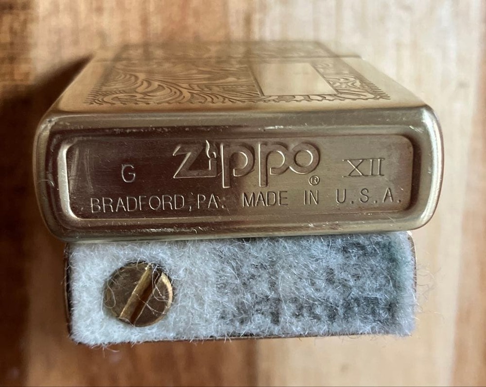Zippo solid brass Venetian, made in 1996