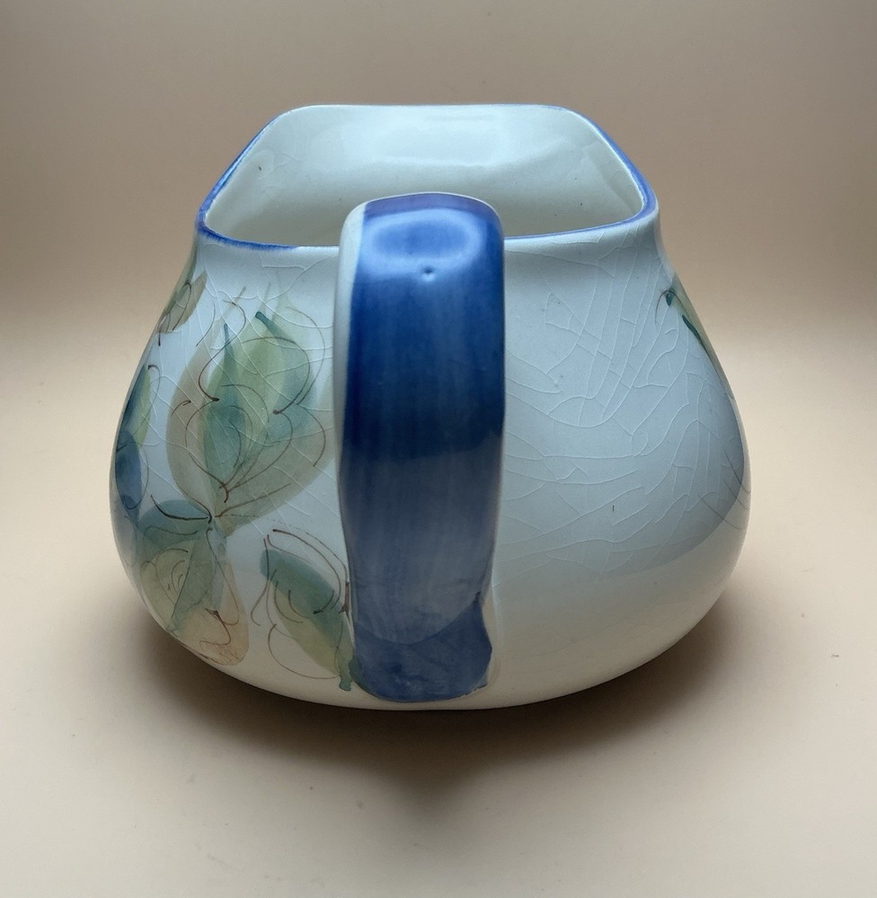 Vintage Small Portuguese Pitcher, Hand Painted Floral Pattern.