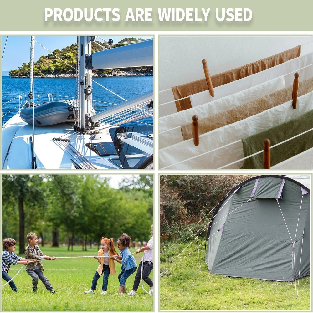 1/2'' 100' White Nylon Solid Braid Rope