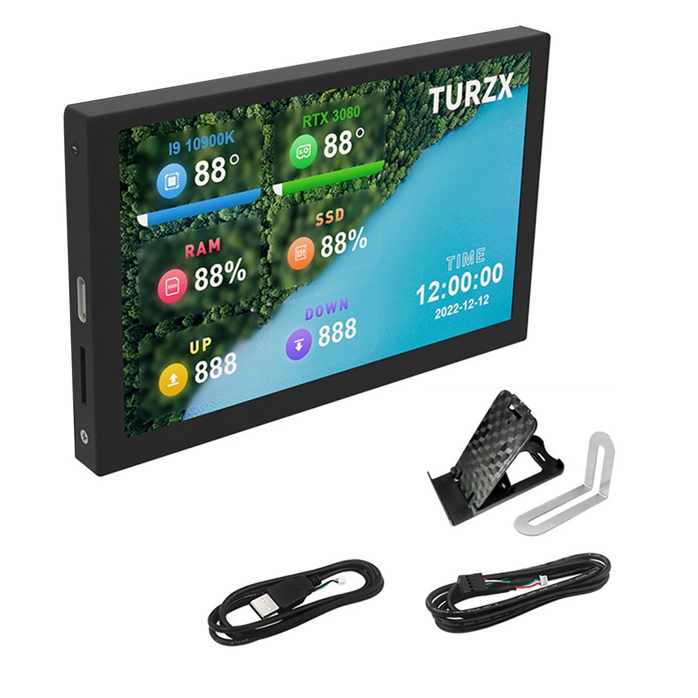 Black 5" USB Computer Secondary Screen CPU GPU RAM HDD PC Data Monitor Panel y