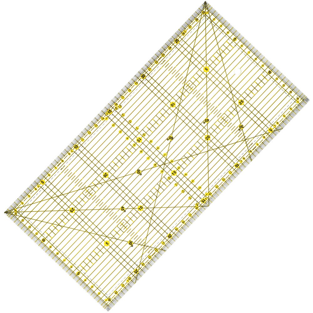 Patchwork Ruler for Quilting Projects with Non Slip Double Color Grid Lines