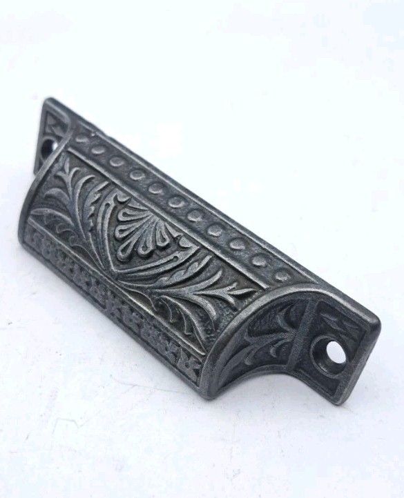 Antique Bin Pull Apothecary Drawer Pull Handle Old Eastlake Cast Iron Hardware