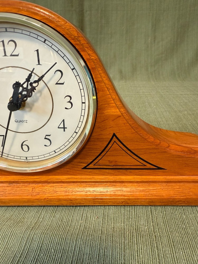 Nice Wooden Mantel Quartz Clock, 16"