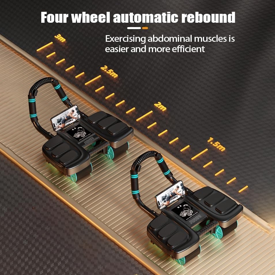 2025 New Ab Wheel Roller with Elbow Support - Automatic Rebound Orange