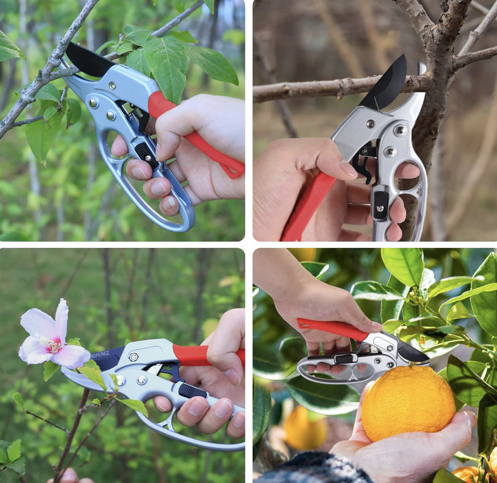 MEPEREZ Ultra Sharp Steel Pruning Shears Snips Effortlessly Garden Scissors