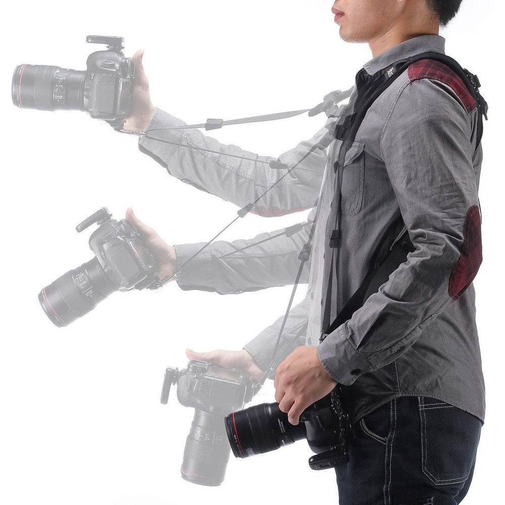 Double Shoulder Strap Harness Quick Release Adjustable Dual Tether Strap for ...