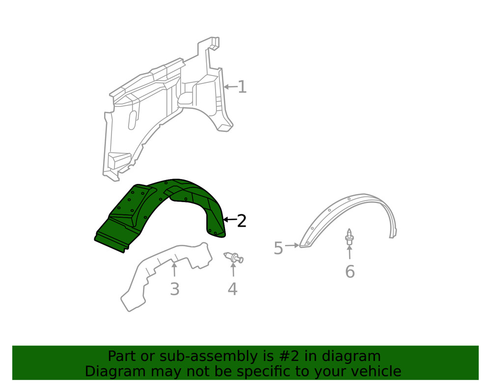 Genuine GM Front Driver Side Wheelhouse Panel 84038750