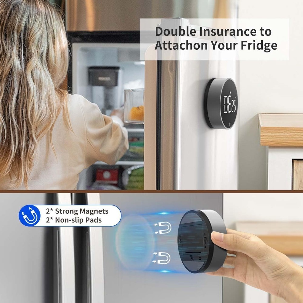 Vocoo Magnetic Kitchen Timer: Large LED Countdown Timer with Adjustable Volume