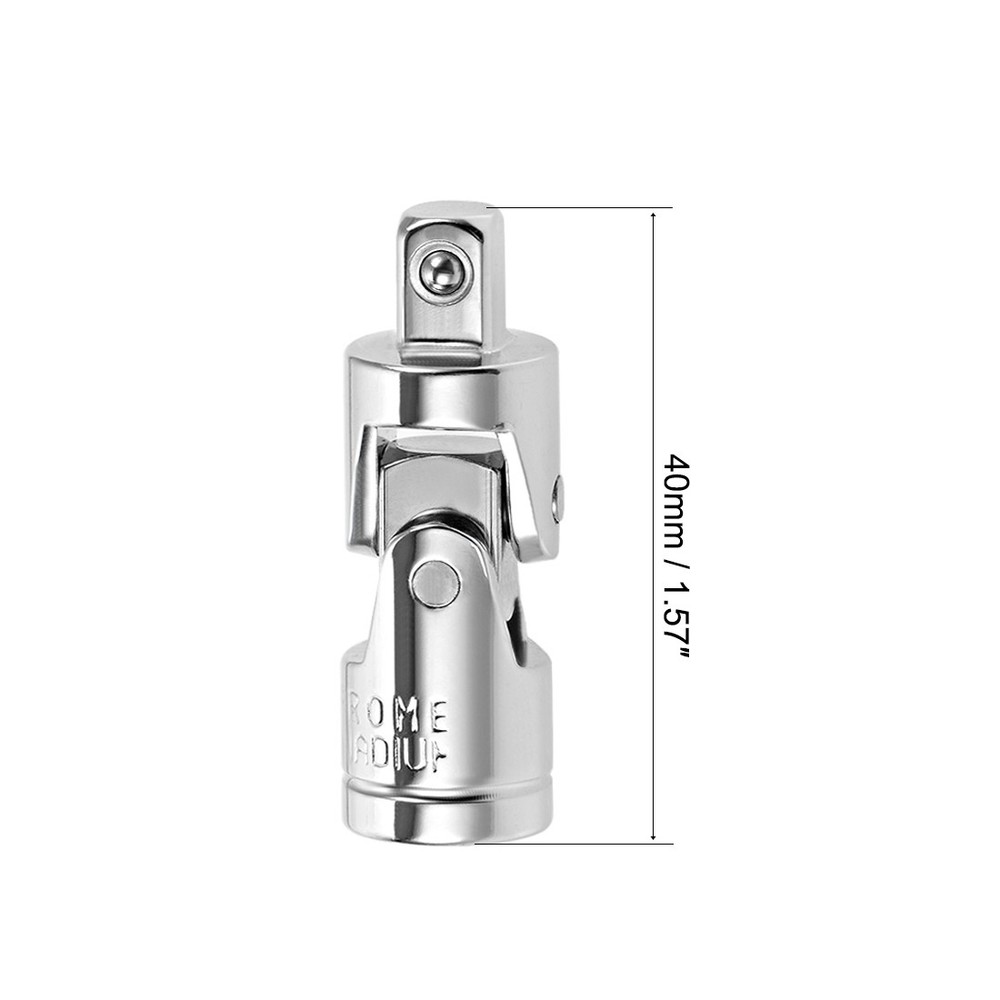 2 Pcs 1/4 Inch Drive Spring Loaded Universal Joint Socket Cr-V