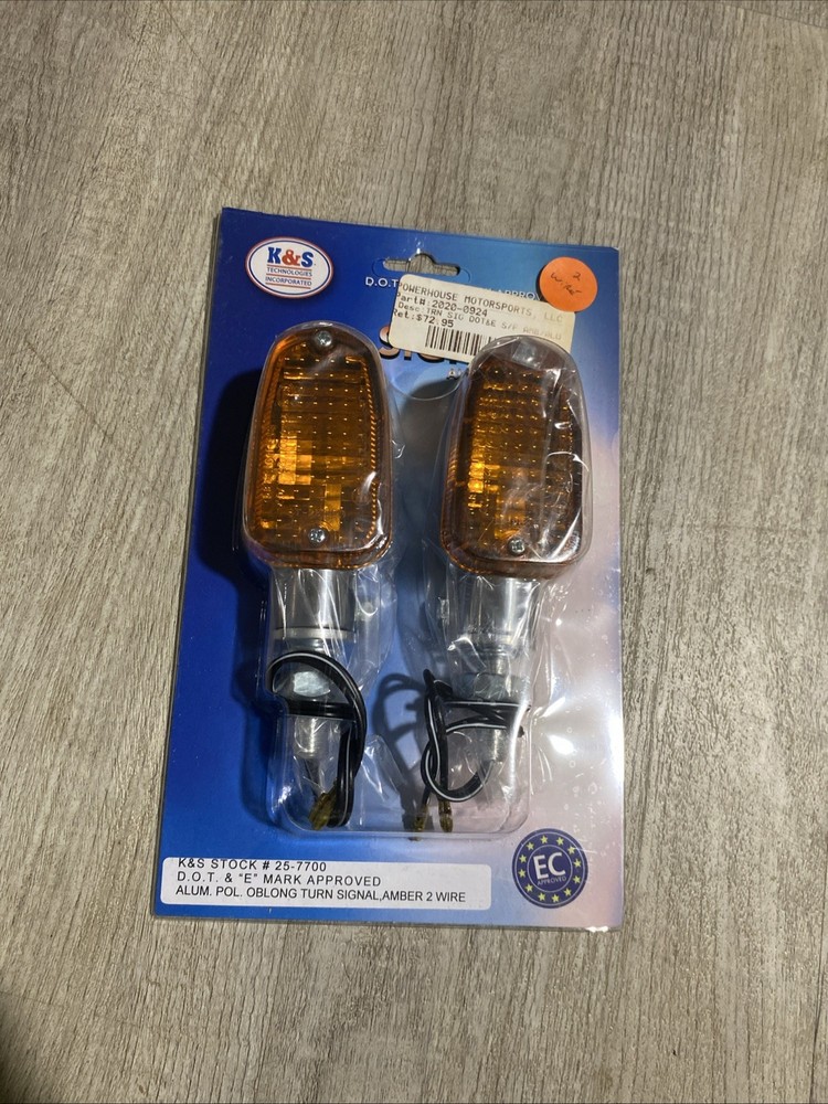 K&S Technologies DOT approved Motorcycle Turn Signal Kit Universal 2 Wire Chrome