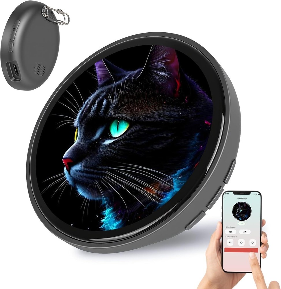 LED Pixel Digital Badge Programmable Animated E-Badge Name Tag Pin for Backpack