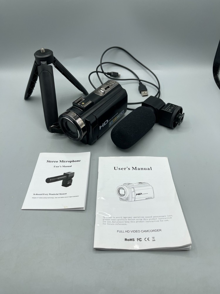 Full HD Digital Recording Camera, Detachable Microphone, Vlogging Camera