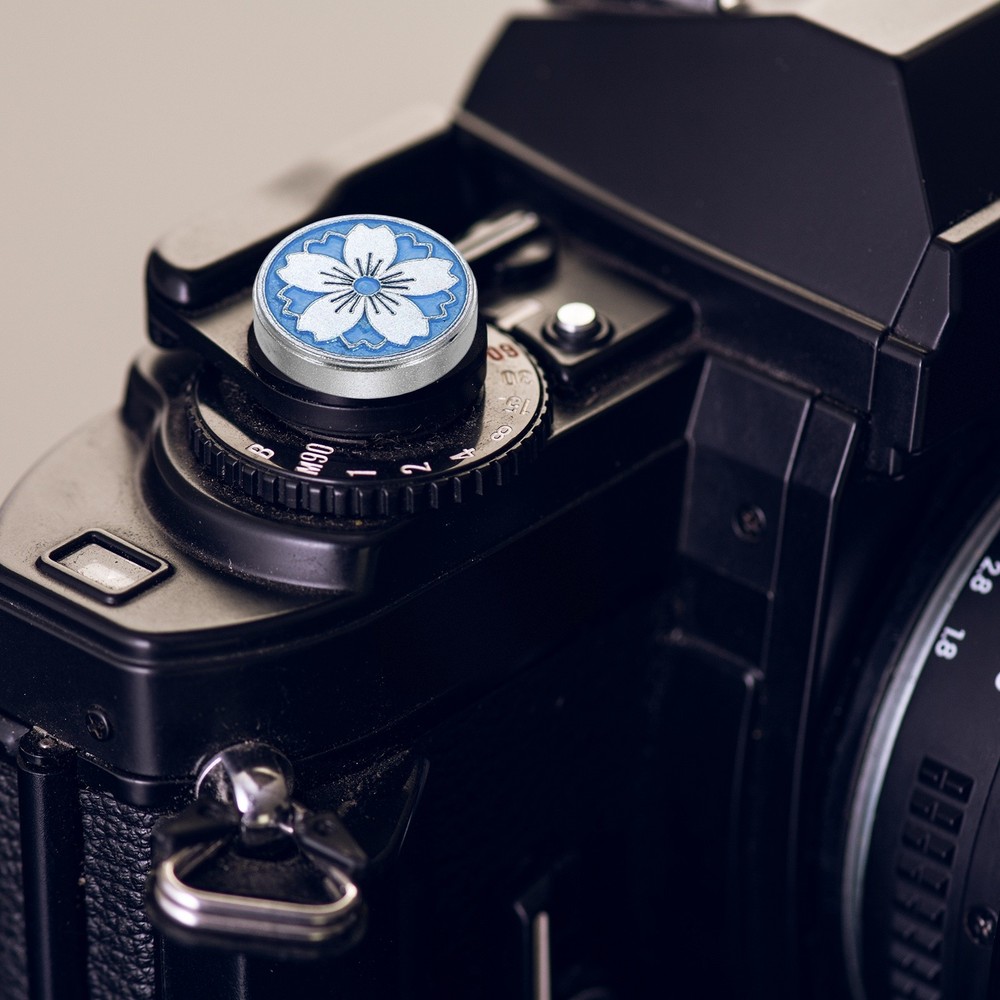 Shutter Button (Blue) Camera Soft Release Button Adhesive, for Fuji