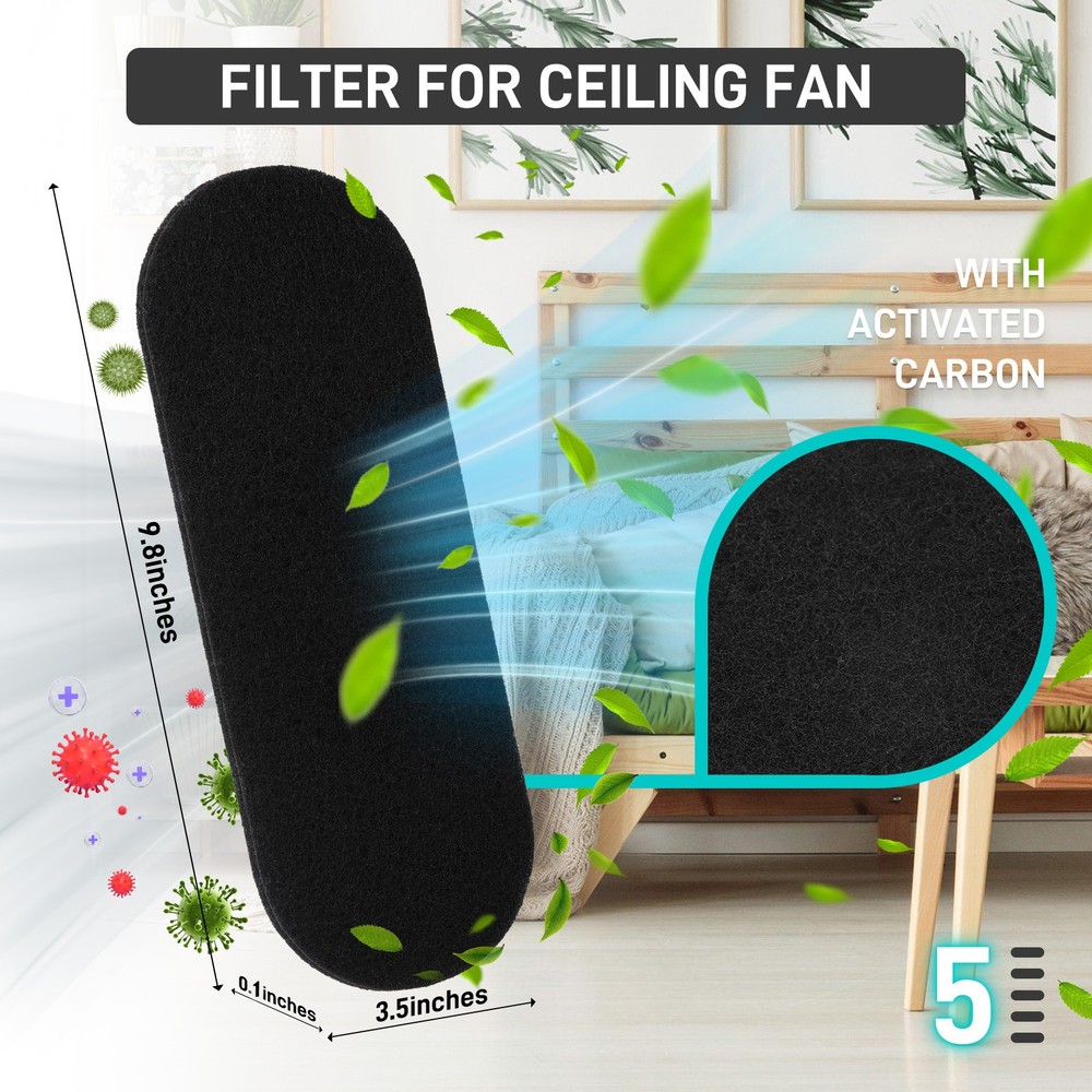 3MM Ceiling Fan Filter Activated Carbon Air Filter Universal Ceiling Fan Blade
