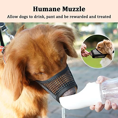 Dog Muzzle, Soft Mesh Muzzles for Small Medium Large Black XXS-Snout (4”-5”)