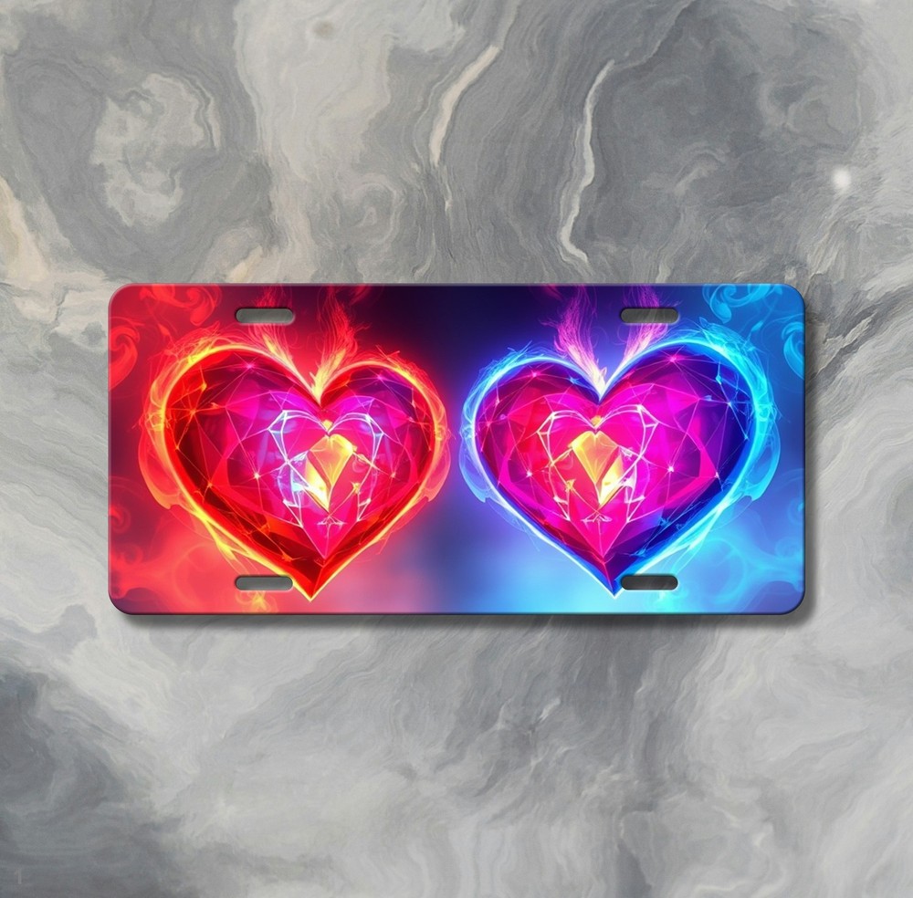 Bright Hearts License Plate Add Text Decorative Plate Special Gift