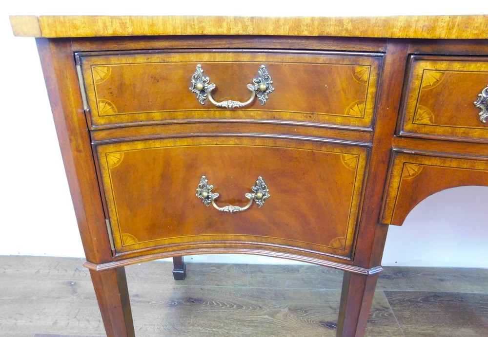 72" Lloyd Buxton Mahogany Serpentine Front Sideboard/Buffet Cabinet