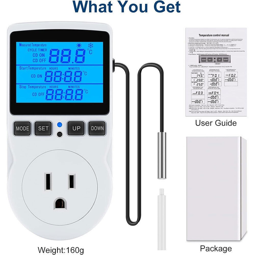 LCD Digital Plug in Thermostat Timer Switch Socket Temperature Controller Switch