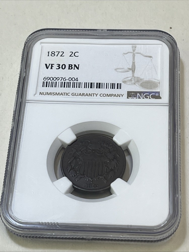 1872 Two Cent Piece VF-30 NGC Brown