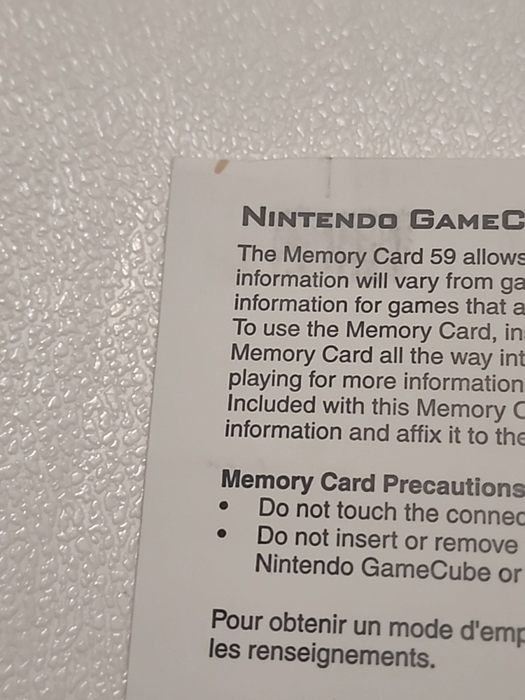 Pokemon Box Ruby and Sapphire Gamecube USA Sticker Insert Only And Memory Card