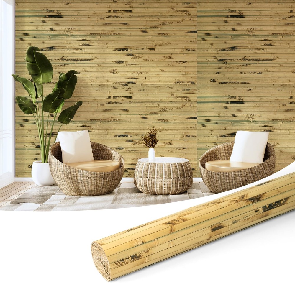 Art3d Natural Bamboo Wall Panel for Interior Wall Decor, Renewable Pole Wrap Wai