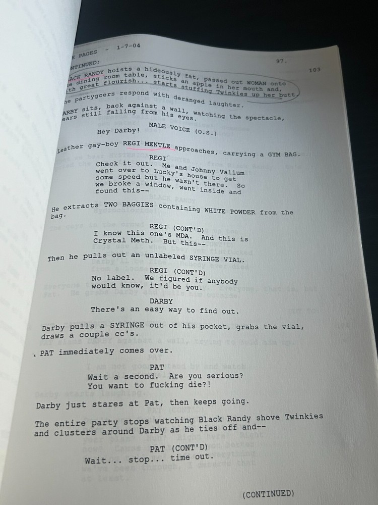 ORIGINAL SHOOTING SCRIPT WHAT WE DO IS SECRET SHANE WEST BIJOU PHILLIPS