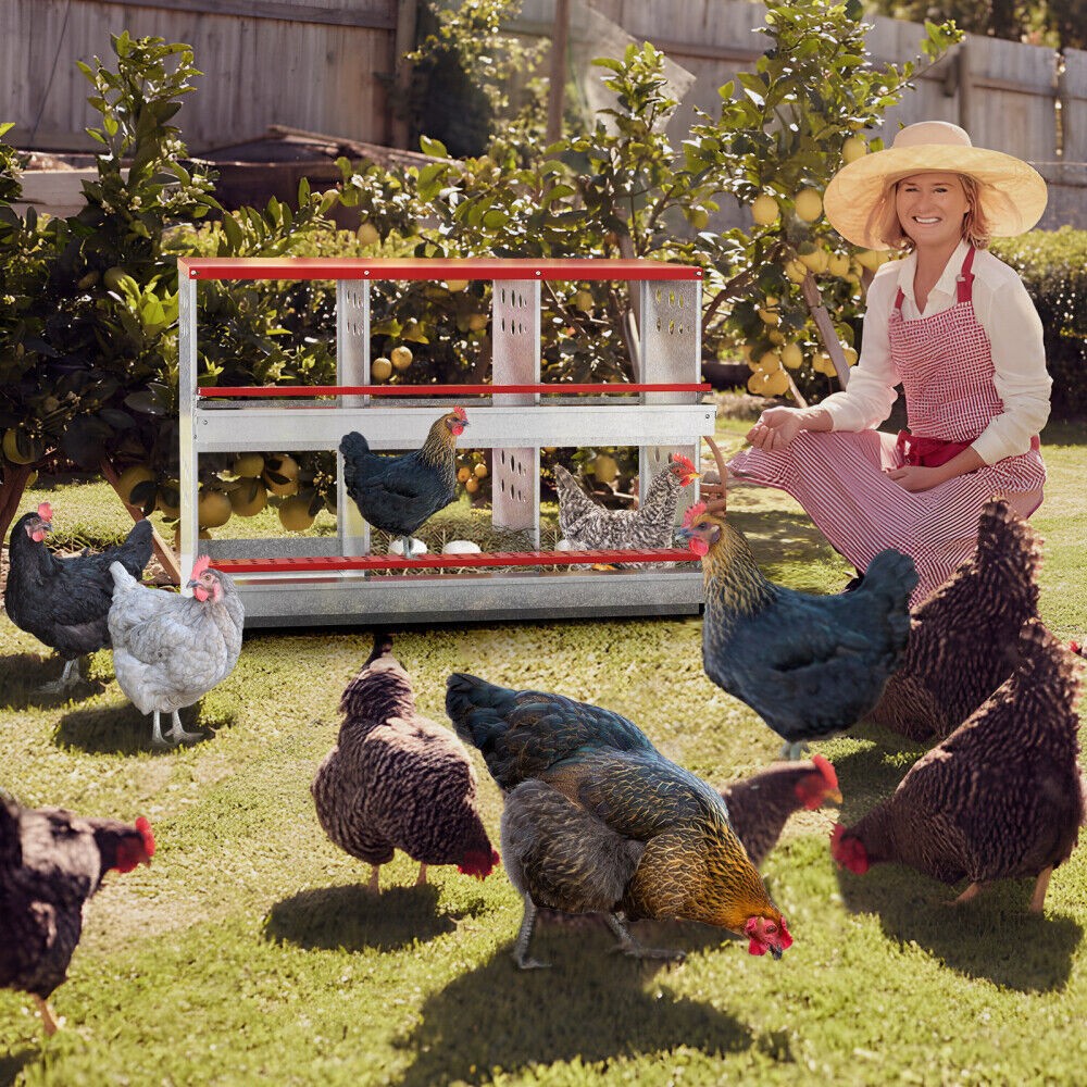 6 Hole Chicken Nesting Boxes Metal Egg Laying Brooding Box With Vent Hole Set