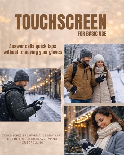 Unisex Active Winter Gloves – Touchscreen Compatible, Warm Fleece Medium While