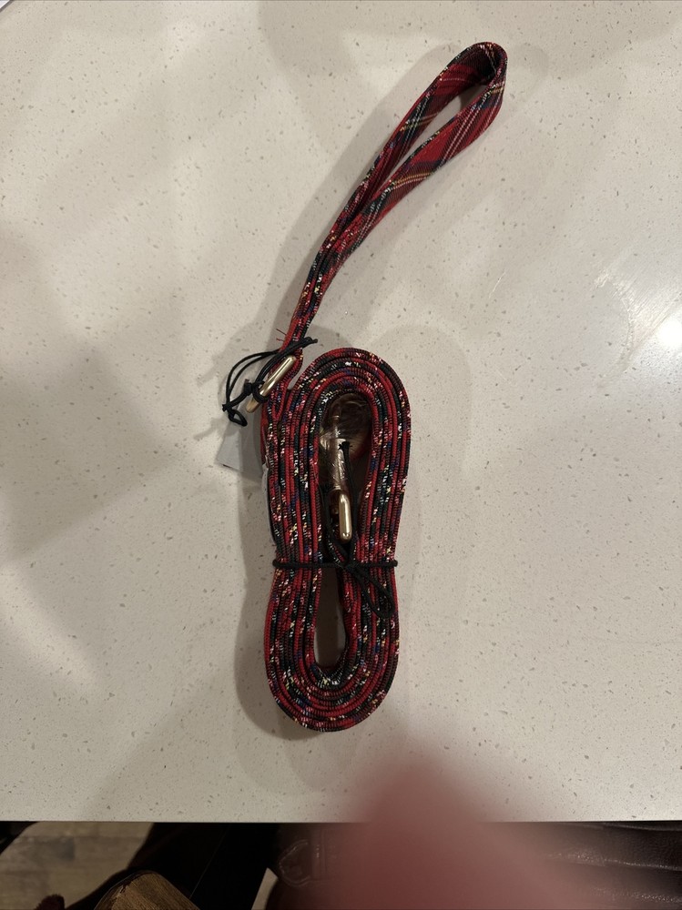 Max & Lou Dog Red Plaid Leash NWT