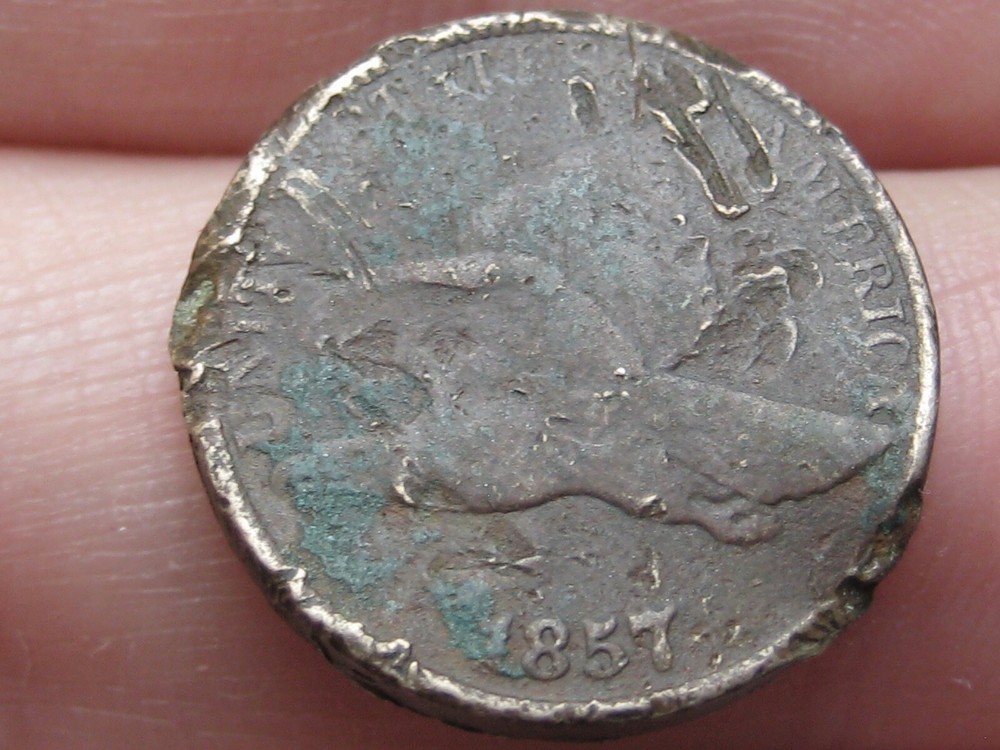 1857 Flying Eagle Penny Cent, VG Details