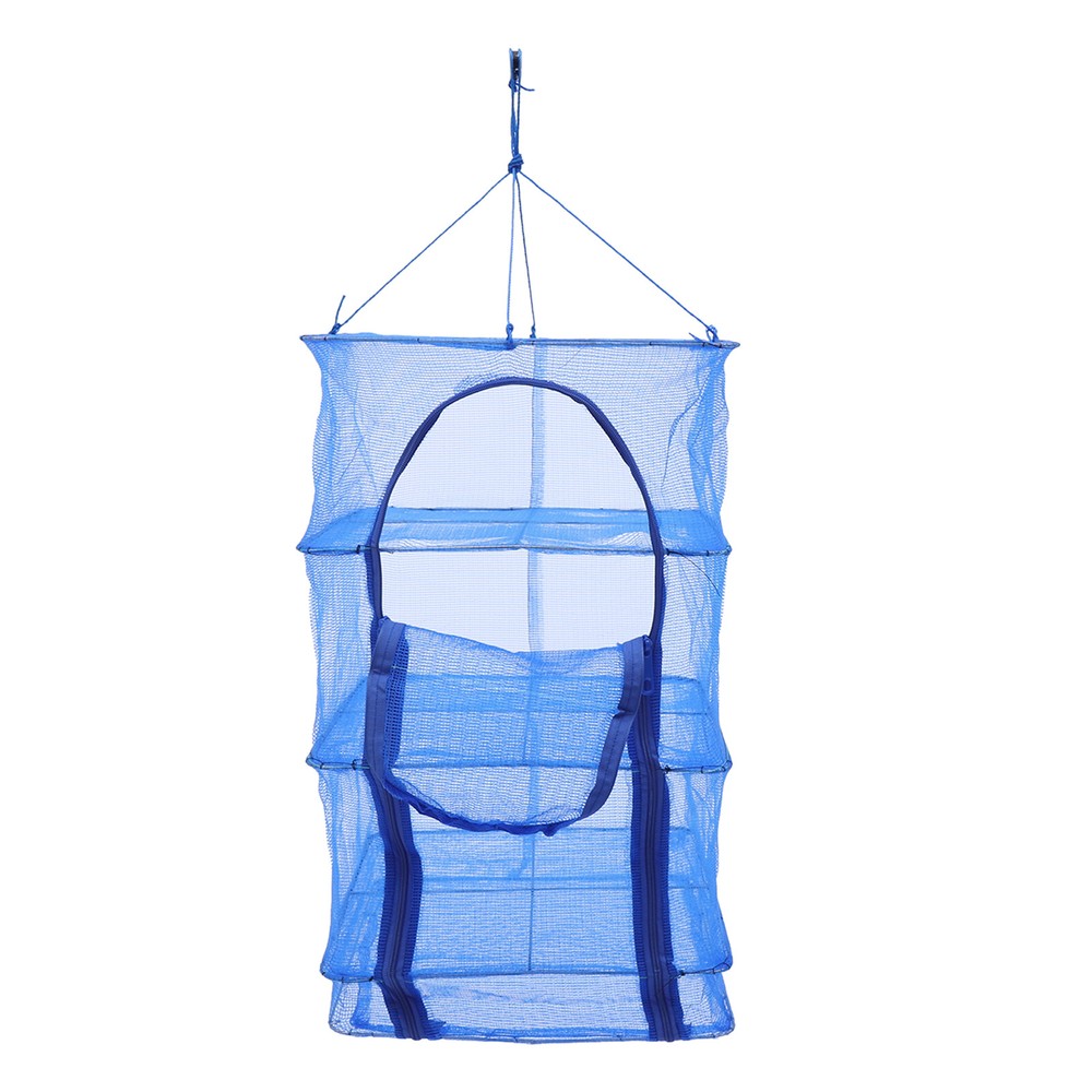 4-Layer Hanging Herb Mesh Net Rack Foldable Drying Net Outdoor Rack Collapsible