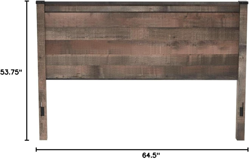 Warm Brown Rustic Queen Panel Headboard - Trinell Collection