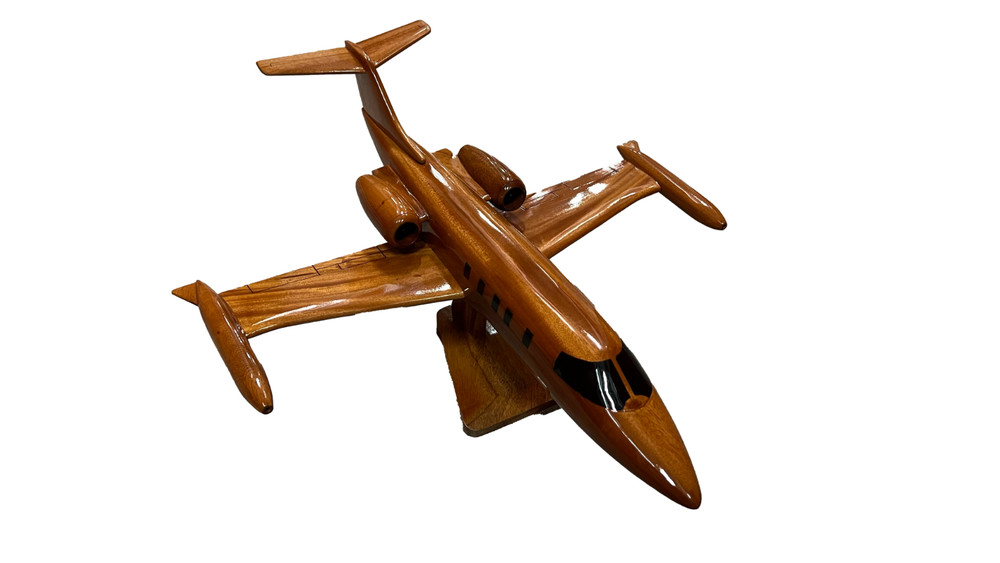 Lear 35 Mahogany Wood Desktop Airplane Model