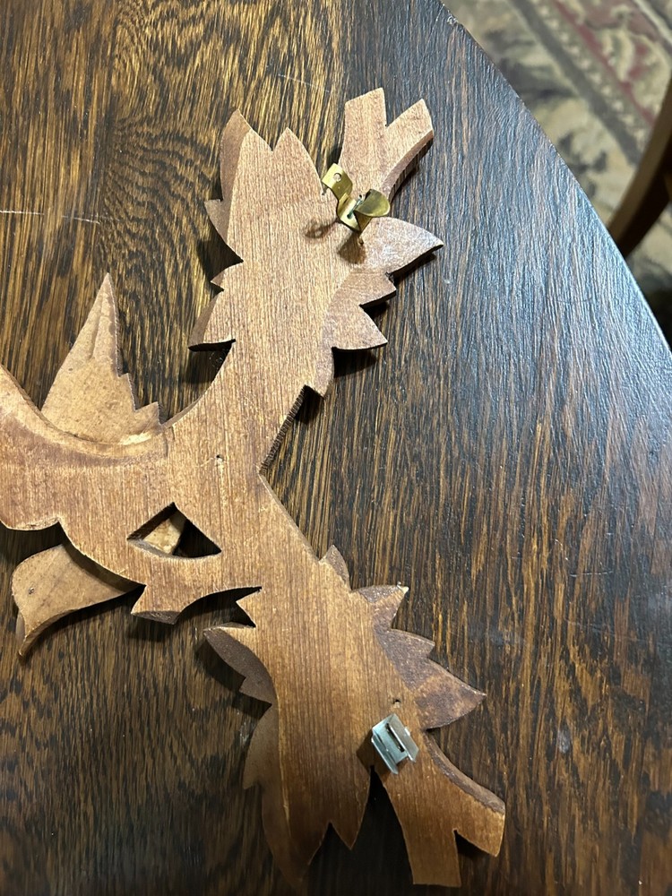 German black forest cuckoo clock 3 bird carving working