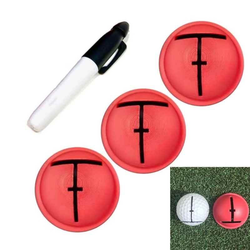 Golf Ball Alignment Templates With Line Marking Tool For Practice Trainings