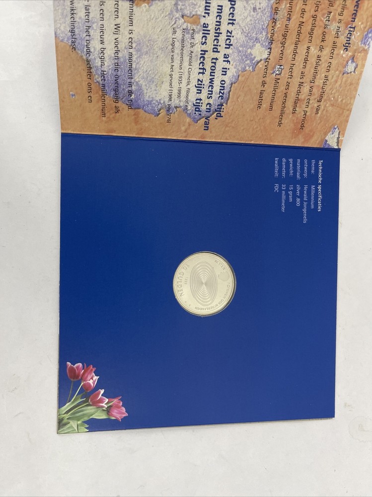NETHERLANDS 10 GULDEN 1999 IN FOLDER and Outer Cover