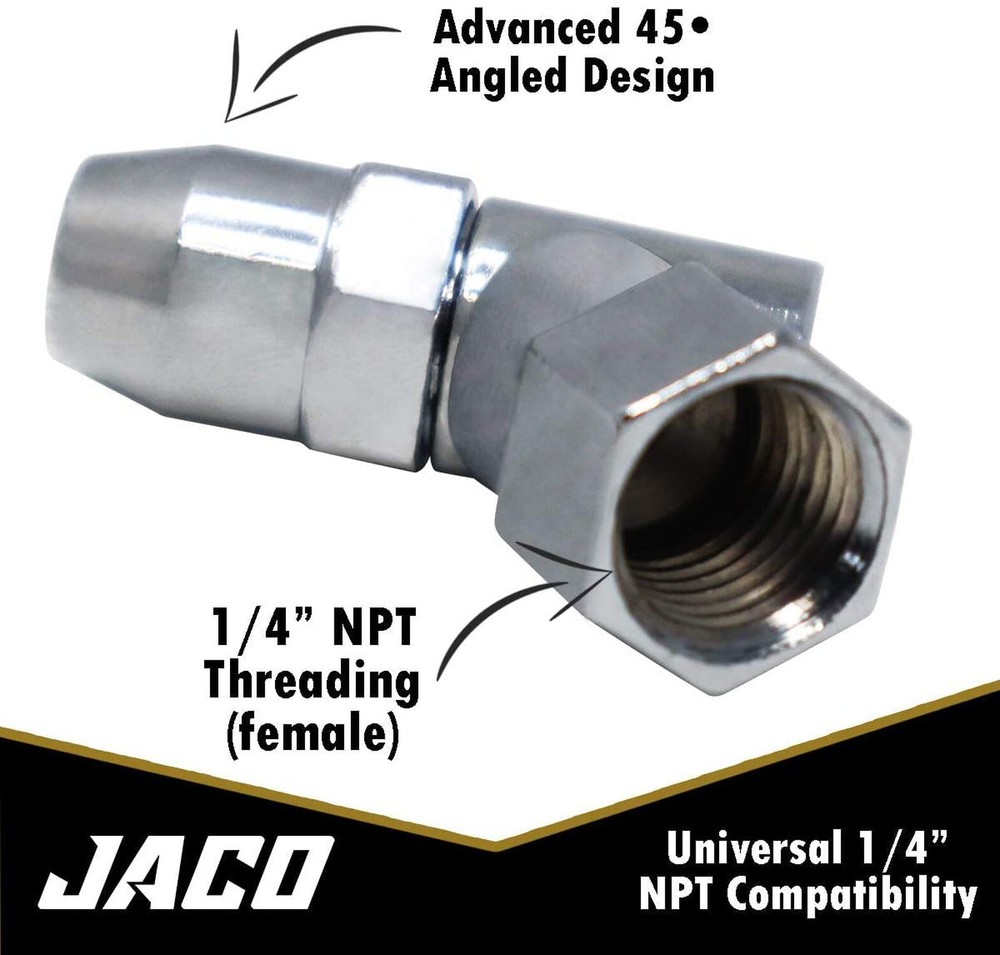 JACO Advanced Angled Tire Air Chuck - 1/4" NPT (2 Pack) (Open Flow)