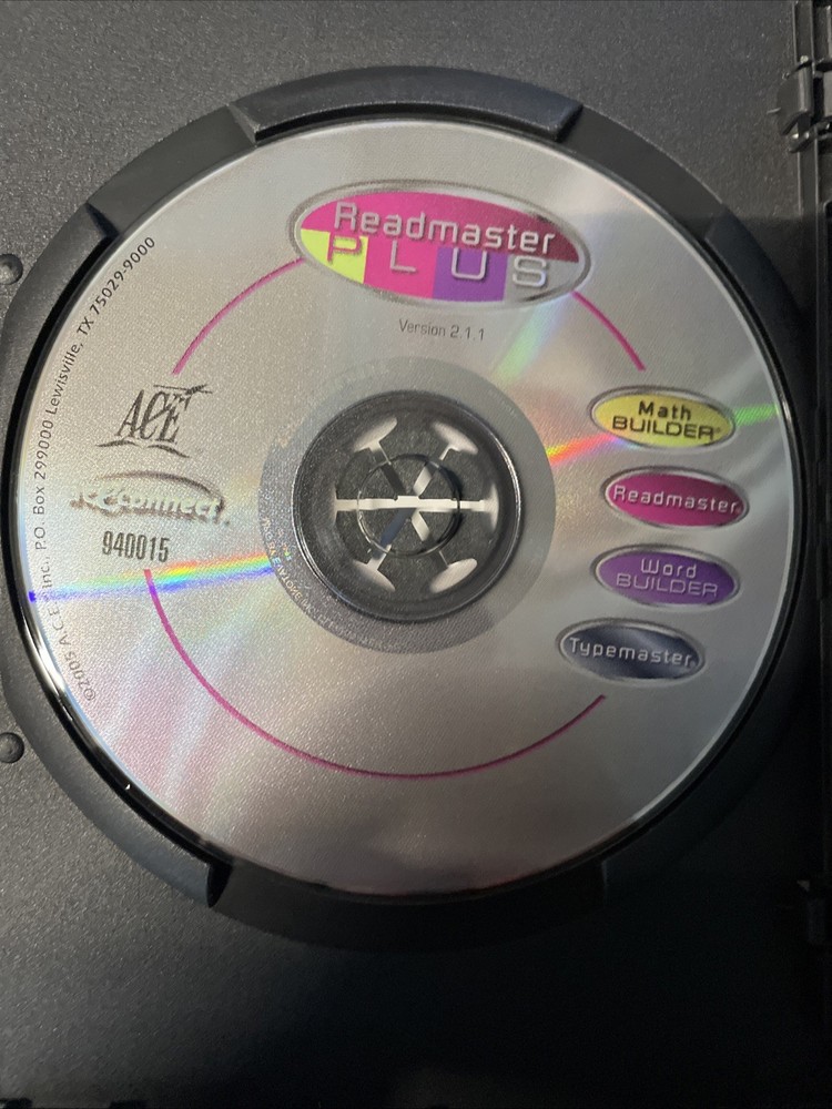 READMASTER PLUS - MATH BUILDER / WORD BUILDER / TYPE MASTER / READ MASTER CD ROM