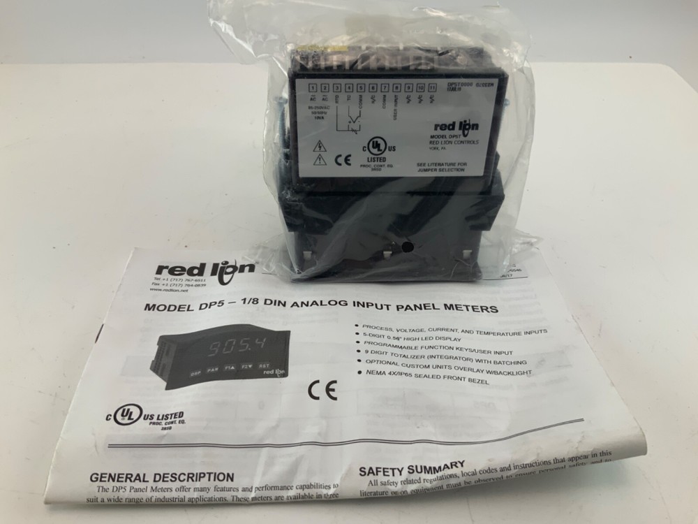 NEW RED LION DP5T DIN ANALOG INPUT PANEL METER